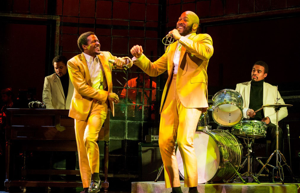 SOUL The Stax Musical at Baltimore Center Stage, Pictured: David LaMarr, Trevon Davis, Boise Holmes, and Kyle Mary Photo: Bill Geenen